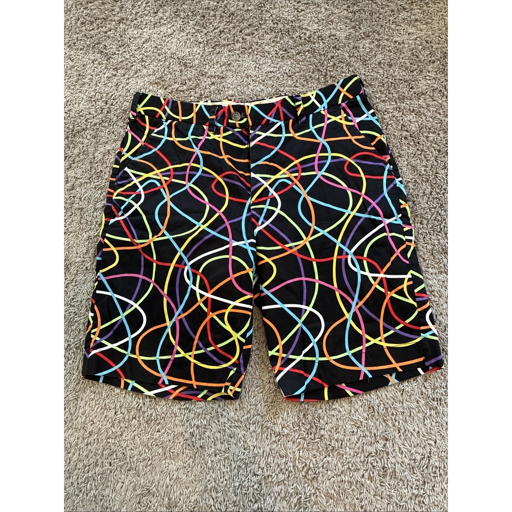 Loudmouth Unisex Multicolor Geometric Retro Shorts size 34 Golf